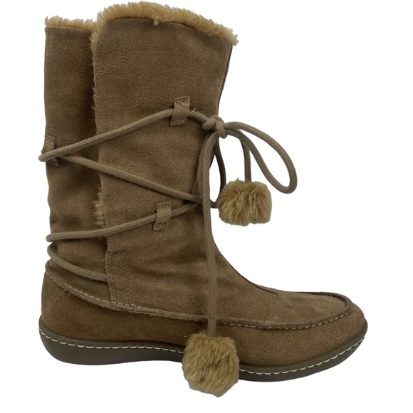 Unbranded Snow Faux Suede Boot with Pom Pom tassels and Rubber Sole Size 6.5 - Picture 2 of 11